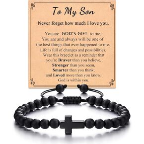 Tarsus Cross Bracelet for Men, Christian Gifts for Men, Cross Jewelry Religious Gifts for Men Husband Boyfriend Son Brother Grandson, Easter, Christmas, Birthday