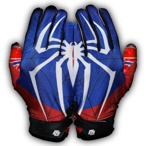 Spider Youth Football Gloves - Tacky Grip Skin Tight Adult Football Gloves - Pro Elite Super Sticky Receiver Football Gloves - Youth Sizes