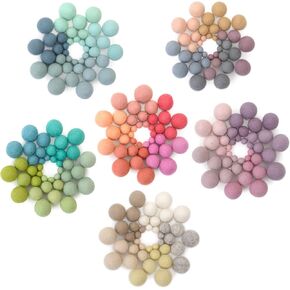 Glaciart One Felt Pom Pom, Felt Balls for Crafts (240 pcs) | 40 Rainbow Colors & 2 Sizes from 0.4 to 0.6 Inch | Perfect for Garlands, DIY Crafts and Decoration in Kuwait