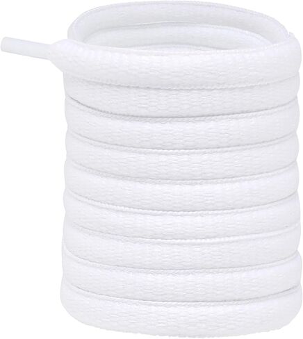 UGY® Oval White Shoelaces for Sneakers | 45 inch (115cm) Half Round Athletic Shoe Strings in Kuwait