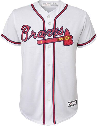 Outerstuff Atlanta Braves MLB Kids Youth 4-20 قميص فريق المنزل الأبيض in Kuwait