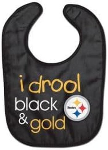 WinCraft Pittsburgh Steelers Baby Bib All Pro Style I Drool Design, Black in Kuwait