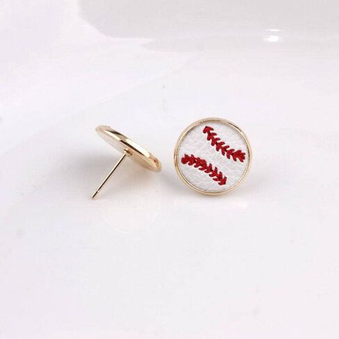 2 Pairs Sports Game Ball Football Basketball Wooden Earrings for Women Girls Lightweight Heart Shaped Sports Rugby Baseball Volleyball Stud Earrings Sports Fans Players Jewelry in Saudi Arabia