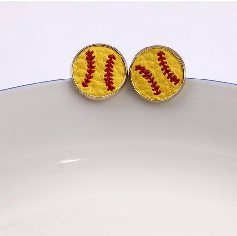 2 Pairs Sports Game Ball Football Basketball Wooden Earrings for Women Girls Lightweight Heart Shaped Sports Rugby Baseball Volleyball Stud Earrings Sports Fans Players Jewelry in Saudi Arabia