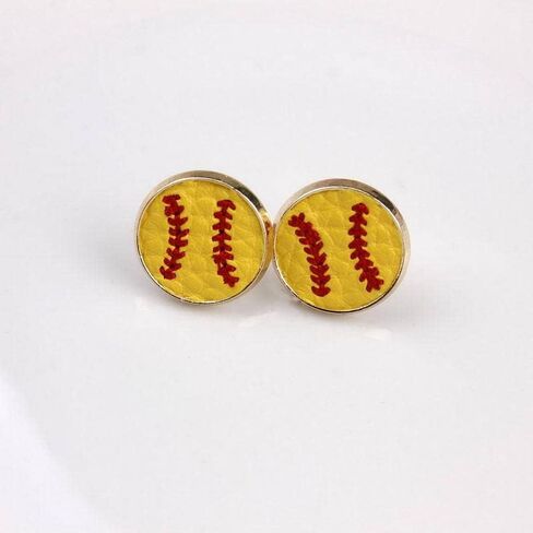 2 Pairs Sports Game Ball Football Basketball Wooden Earrings for Women Girls Lightweight Heart Shaped Sports Rugby Baseball Volleyball Stud Earrings Sports Fans Players Jewelry in Saudi Arabia