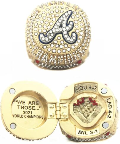 ATL 2021 Braves 13 ACUNA، JR سلسلة هدايا عيد الميلاد Cubs World Replica Champions Ring مجموعة حلقات بطولة أتلانتا مع صندوق خشبي هدايا للنساء والرجال والأطفال والأولاد والآباء in Kuwait