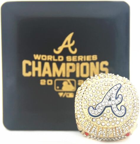 ATL 2021 Braves 13 ACUNA، JR سلسلة هدايا عيد الميلاد Cubs World Replica Champions Ring مجموعة حلقات بطولة أتلانتا مع صندوق خشبي هدايا للنساء والرجال والأطفال والأولاد والآباء in Kuwait