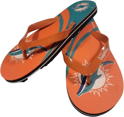 صنادل FOCO NFL Team Big Kids ذات شعار كبير - Miami Dolphins - 3-4 in Saudi Arabia