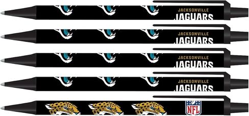 أقلام النقر بالحبر الأسود التي تستخدم لمرة واحدة من NFL Jacksonville Jaguars، 5 عبوات in Saudi Arabia