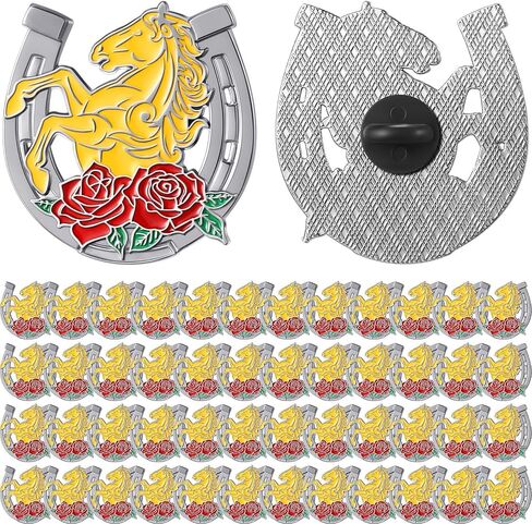 Derby Day Lapel Pins Horse Racing Lucky Horseshoe Brooch for 150th Derby Party Supply Horse Lovers Decor in Saudi Arabia