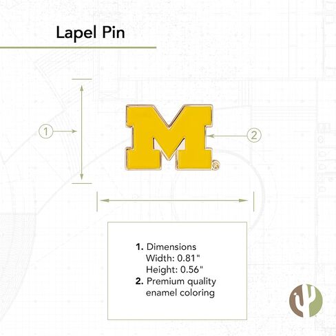 Desert Cactus University of Michigan Lapel Pins Wolverines UM U of M Logo Enamel Made of Metal (Pin A) in Saudi Arabia