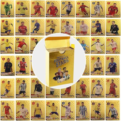 Soccer Cards 2024,World Cup Soccer Star Trading Cards,UEFA Champions League Sports Cards 55 PCS,Gift Gold Cards,No Repetition in Saudi Arabia