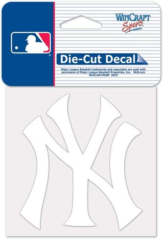 MLB New York Yankees 45817011 Perfect Cut Decal, 4" x 4", White in Saudi Arabia