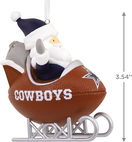 Hallmark Dallas Cowboys Santa Football Sled Christmas Ornament, NFL Tree Decoration and Sports Fan Gift in Saudi Arabia