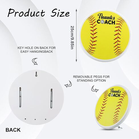 Janlaugh Softball Home Plate Plaque 9.84 Inch Thanks Coach Softball Coach Gifts for Team Softball Stitches Home Plate for Trophy Sign Coaches Gifts, Yellow in Saudi Arabia