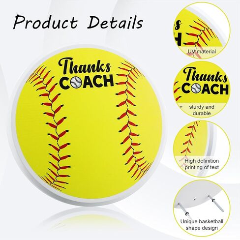 Janlaugh Softball Home Plate Plaque 9.84 Inch Thanks Coach Softball Coach Gifts for Team Softball Stitches Home Plate for Trophy Sign Coaches Gifts, Yellow in Saudi Arabia