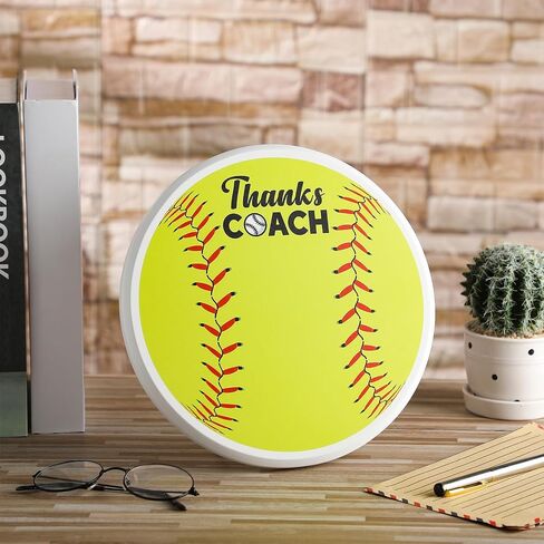 Janlaugh Softball Home Plate Plaque 9.84 Inch Thanks Coach Softball Coach Gifts for Team Softball Stitches Home Plate for Trophy Sign Coaches Gifts, Yellow in Saudi Arabia