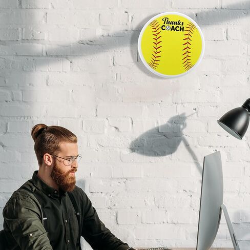 Janlaugh Softball Home Plate Plaque 9.84 Inch Thanks Coach Softball Coach Gifts for Team Softball Stitches Home Plate for Trophy Sign Coaches Gifts, Yellow in Saudi Arabia