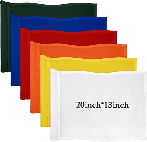 6 Pieces Large Golf Flags with Tube Inserted, Oversized Golf Flags 13 x 20 Inch Golf Pin Flags Putting Green Flags for Yard 420d Nylon Pin Flags for Indoor Outdoor Backyard Garden in Saudi Arabia