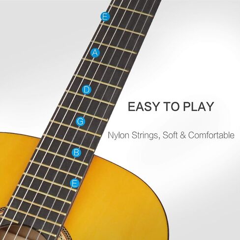 39 Inch Classical Guitar Full Size Acoustic Guitar Nylon Strings Guitar for Beginners Adults in Kuwait