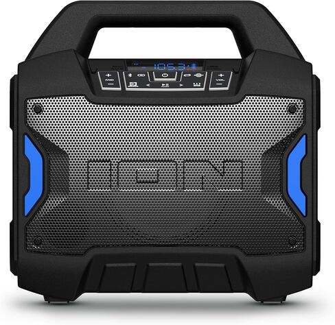 ION Tailgater Boom - مكبر صوت بلوتوث محمول خارجي مع ميكروفون، راديو FM، منفذ USB، بطارية، مقاومة للماء IPX5، وصلة ستيريو لاسلكية، تطبيق، 60 وات in Kuwait