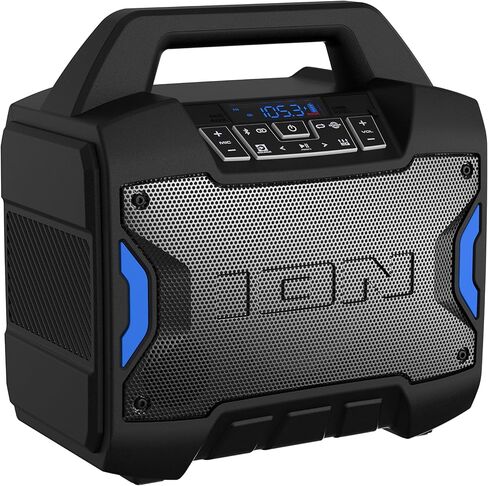 ION Tailgater Boom - مكبر صوت بلوتوث محمول خارجي مع ميكروفون، راديو FM، منفذ USB، بطارية، مقاومة للماء IPX5، وصلة ستيريو لاسلكية، تطبيق، 60 وات in Kuwait