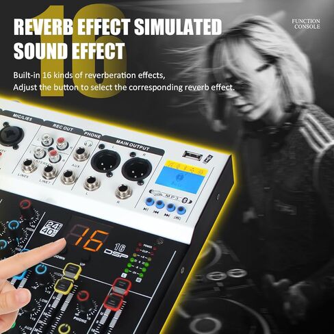 خلاطات تسجيل غير مدعومة مع 16DSP 24 بت مع وحدة تحكم MP3 USB DJ Bluetooth Audio Mixer Console بقوة 48 فولت، ولوحات خلط نطاقات 7 قنوات لتسجيل الاستوديو (N7) in Kuwait