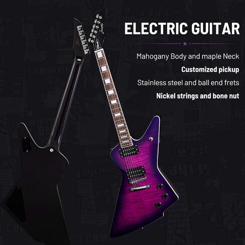 Firefly FFLX Solid Body Electric Guitar,Mahogany Guitar body,Stainless steel and ball end frets,rosewood fretboard(White Color) in Saudi Arabia