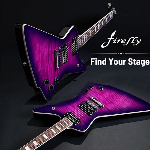 Firefly FFLX Solid Body Electric Guitar,Mahogany Guitar body,Stainless steel and ball end frets,rosewood fretboard(White Color) in Saudi Arabia