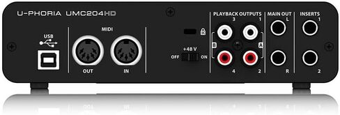 Behringer U-Phoria UMC204HD Audiophile 2x4 USB Audio/MIDI Interface with MIDAS Mic Preamplifiers, 24-Bit/192kHz Resolution in Saudi Arabia