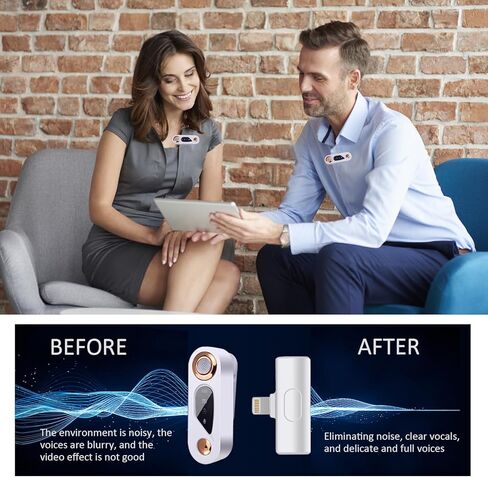 جهاز الثلاثة في واحد مناسب لأجهزة iPhone وiPad وميكروفون لاسلكي وبطارية تدوم 7 ساعات وميكروفون صغير يلغي الضوضاء لتسجيل الفيديو والألعاب الحية والمقابلات ويوتيوب وTikTok وVlog. in Kuwait