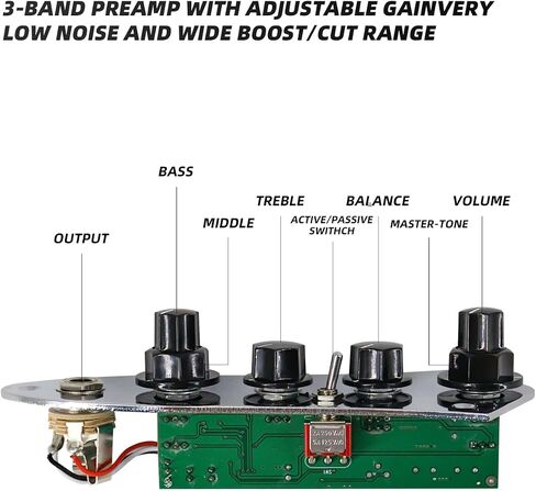 Prewired Bass Guitar Pickup Set Plus Control Plate System Alnico 5 Neck/Bridge Pickup for 4 String Jazz Bass Guitar Replacement Parts in Saudi Arabia