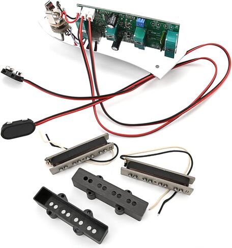 Prewired Bass Guitar Pickup Set Plus Control Plate System Alnico 5 Neck/Bridge Pickup for 4 String Jazz Bass Guitar Replacement Parts in Saudi Arabia