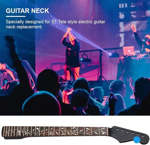 22 Fret ST رقبة جيتار كهربائي من خشب القيقب الكندي، نحت شجرة الحياة لأصابع خشب الورد، أسود غير لامع، نصف قطر لوحة الفريتس 14 بوصة، صامولة عظمية in Kuwait