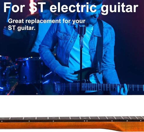 22 Fret ST رقبة جيتار كهربائي من خشب القيقب الكندي، لوحة أصابع من خشب الورد، بني لامع، نصف قطر لوحة الفريتس 14 بوصة، صامولة عظمية in Kuwait