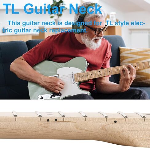 جيتار كهربائي 22fret Tele من خشب القيقب الكندي برقبة 14 بوصة نصف قطر لوحة الأصابع، ترصيع خلفي مخطط الظربان، صامولة عظمية، لون خشب القيقب in Kuwait