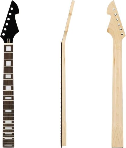 استبدال رقبة الجيتار الكهربائي 24 فريت 25.5 بوصة لوحة أصابع من خشب القيقب وخشب الورد مع مسمار ترصيع شبه منحرف على in Kuwait