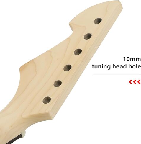 استبدال رقبة الجيتار الكهربائي 24 فريت 25.5 بوصة لوحة أصابع من خشب القيقب وخشب الورد مع مسمار ترصيع شبه منحرف على in Kuwait