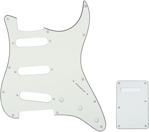 Musiclily Strat Pickguard SSS Pick Guard and ST Back Plate Tremolo Trem Cover Set for Fender USA/Mexico Standard Stratocaster Modern Style Electric Guitar,1Ply Black in Saudi Arabia