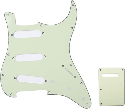 Musiclily Strat Pickguard SSS Pick Guard and ST Back Plate Tremolo Trem Cover Set for Fender USA/Mexico Standard Stratocaster Modern Style Electric Guitar,1Ply Black in Saudi Arabia