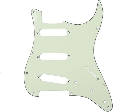 Musiclily Strat Pickguard SSS Pick Guard and ST Back Plate Tremolo Trem Cover Set for Fender USA/Mexico Standard Stratocaster Modern Style Electric Guitar,1Ply Black in Saudi Arabia