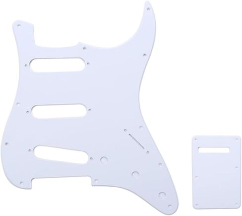 Musiclily Strat Pickguard SSS Pick Guard and ST Back Plate Tremolo Trem Cover Set for Fender USA/Mexico Standard Stratocaster Modern Style Electric Guitar,1Ply Black in Saudi Arabia