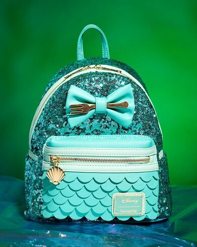 حقيبة ظهر صغيرة من مجموعة Loungefly Disney The Little Mermaid Sequins Collection، حصريًا من Amazon in Saudi Arabia