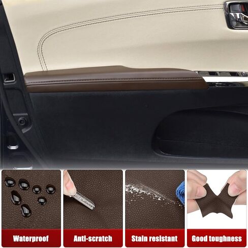 بديل غطاء مسند ذراع وحدة التحكم المركزية للسيارة لسيارة Toyota Avalon 2013-2018، زخرفة جلدية من الفينيل، غطاء بديل لمسند الذراع، مضاد للخدش، بني (بدون غطاء) in Saudi Arabia