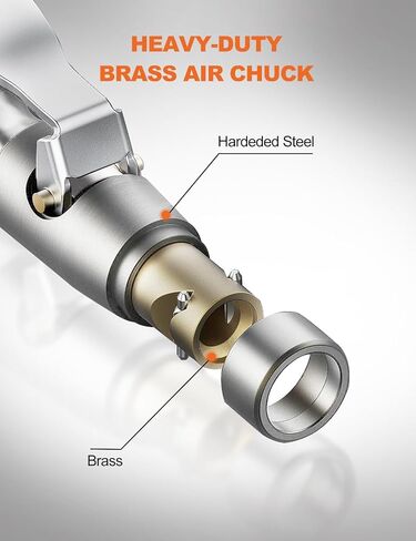 قفل ظرف الهواء، قفل بفكين فولاذيين للخدمة الشاقة على ظرف الهواء لأي إطارات صمام شريدر - لا يوجد تسرب للهواء، مصنف حتى 150 رطل لكل بوصة مربعة - 1/4 NPT متضمن - تدفق مفتوح in Kuwait