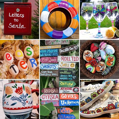 علامة بيضاء دائمة مقاومة للماء - 8 علامات طلاء بيضاء للأسطح المعدنية إطار ورق أسود من الخشب والبلاستيك والصخور، علامة بيضاء دائمة، علامات طلاء زيتية بيضاء متوسطة الطرف in Kuwait