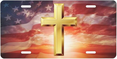 American Flag License Plates, Decorative Car Front License Plate Metal Car Plates, Vanity Tags, Aluminum Novelty License Plates 6×12 Inch in Kuwait