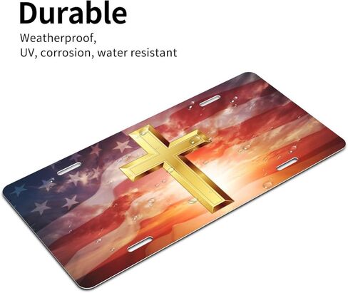 American Flag License Plates, Decorative Car Front License Plate Metal Car Plates, Vanity Tags, Aluminum Novelty License Plates 6×12 Inch in Kuwait