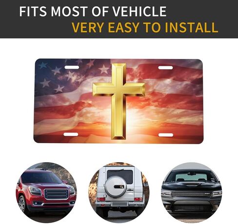 American Flag License Plates, Decorative Car Front License Plate Metal Car Plates, Vanity Tags, Aluminum Novelty License Plates 6×12 Inch in Kuwait