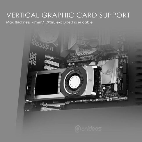 حافظة ألعاب anidees AI Raider XL من الزجاج المقوى ببرج كامل XL-ATX/E-ATX/ATX، تدعم مشعاع 12 × 5.25 بوصة، مشعاع 480/360، AI-RA-XL (حافظة الكمبيوتر الشخصي فقط) in Kuwait